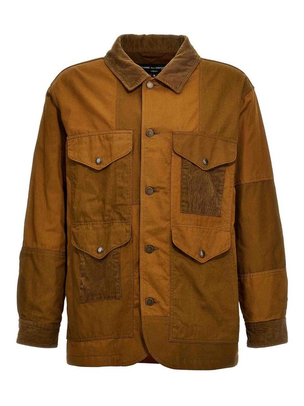 COMME DES GARCONS: blazers - Ribbed Velvet Insert Canvas Jacket