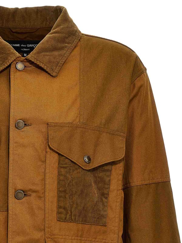 The Best Shops COMME DES GARCONS: blazers - Ribbed Velvet Insert Canvas Jacket