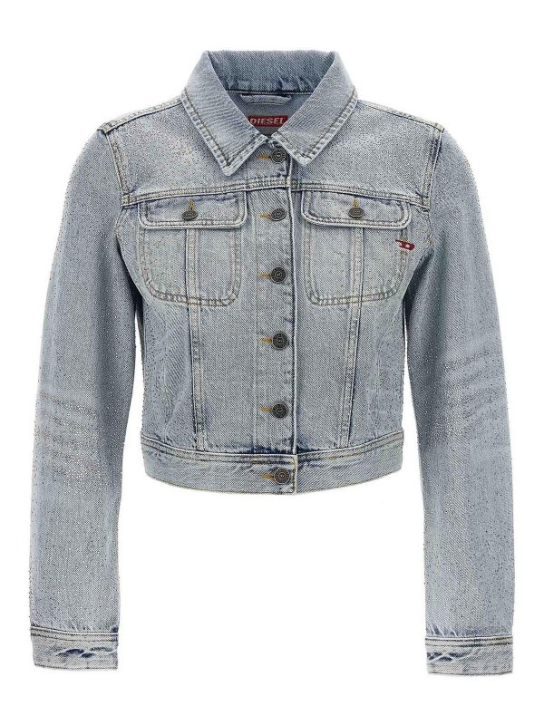 DIESEL: Jeansjacken - Blazer - Hellblau