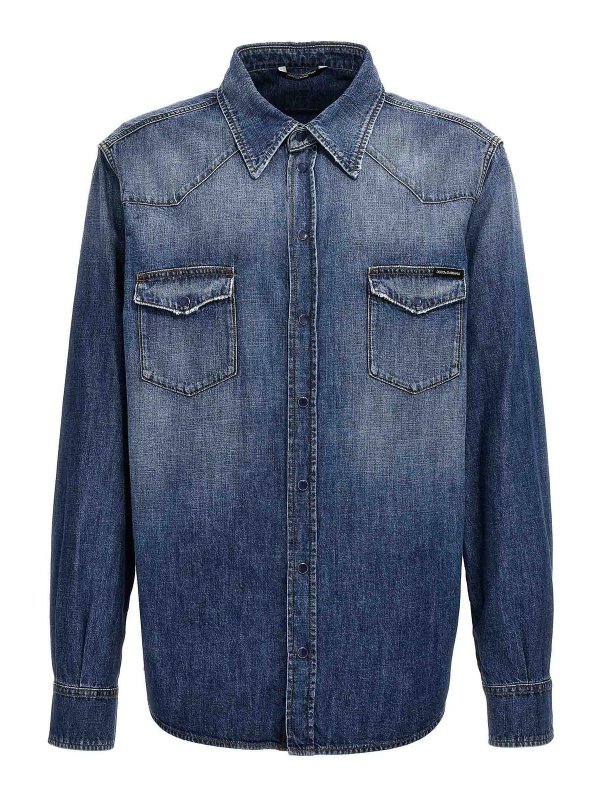 DOLCE & GABBANA: シャツ - シャツ - ライトブルー