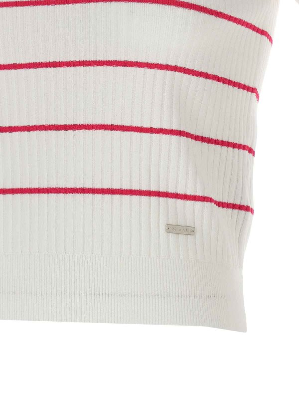 Tシャツ・カットソー D SQUARED2 SS24 'Striped' polo shirt (S72HA1194D13015 961) Dsquared2 Striped short sleeve polo shirt | The Fashion Square