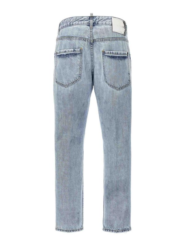 DSQUARED2: Jeans à jambe droite online - Jean Droit - Bleu Clair