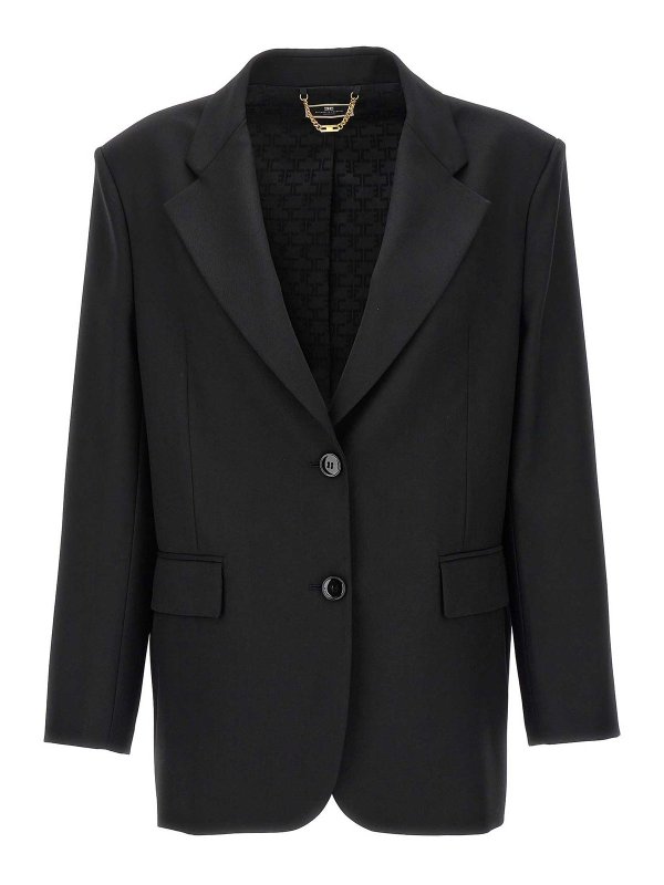ELISABETTA FRANCHI: blazers - Double-Breasted Wool Blazer