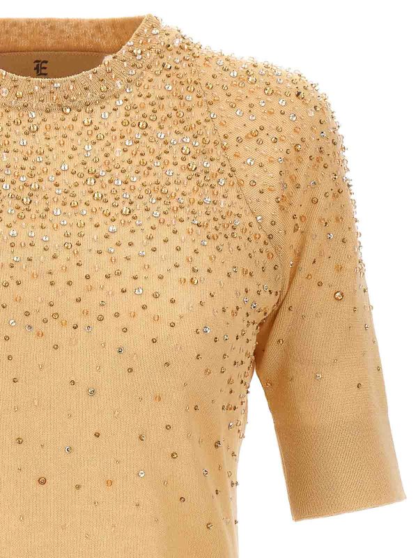The Best Shops ERMANNO SCERVINO: Strickpullover mit Rundhalsausschnitt - Rundhalspullover - Beige