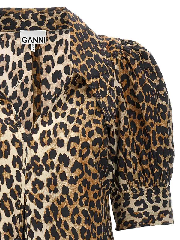 The Best Shops GANNI: abiti al ginocchio - Abito midi con stampa animalier