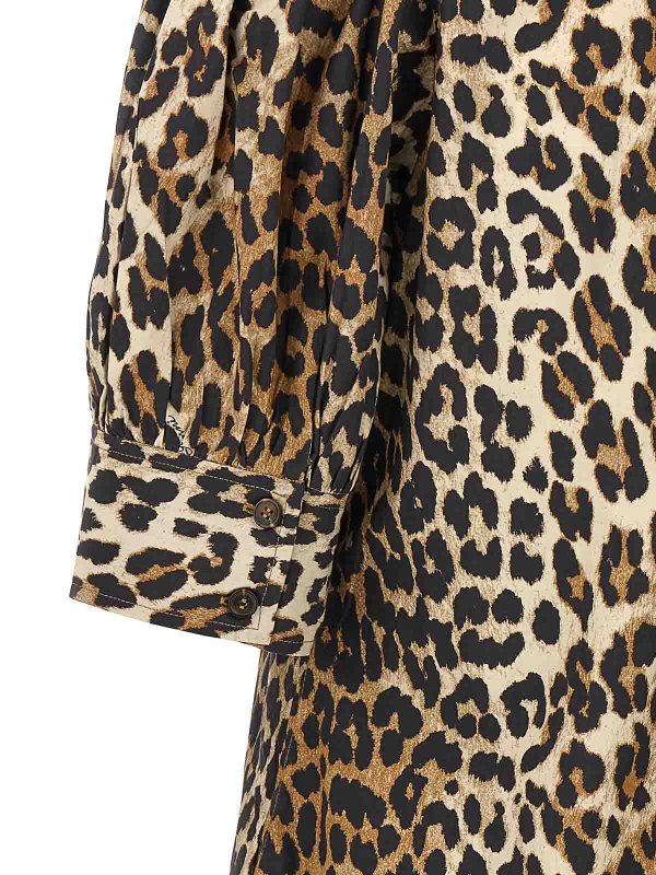 Abito midi con stampa animalier shop online: GANNI