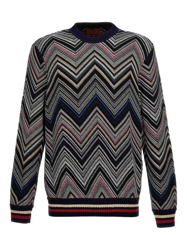 MISSONI: Strickpullover mit Rundhalsausschnitt - Rundhalspullover - Bunt