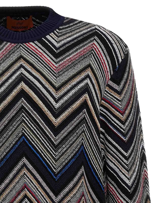 The Best Shops MISSONI: Strickpullover mit Rundhalsausschnitt - Rundhalspullover - Bunt