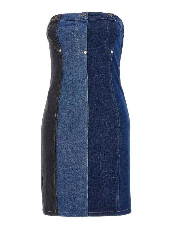 MOSCHINO JEANS: knee length dresses - Patchwork Mini Dress