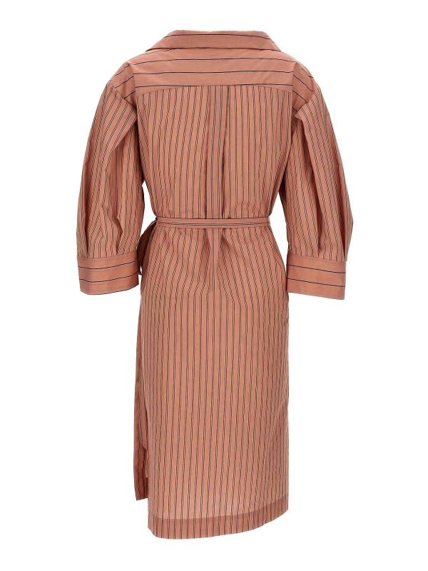 Nude: knee length dresses online - Striped Chemisier Dress