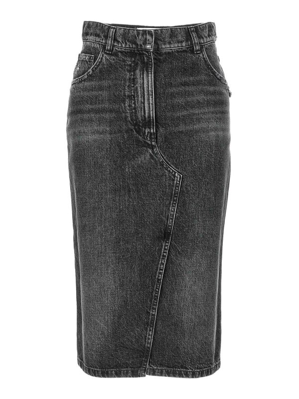 Nude: Jupes midi et au genou - Jupe Midi - Noir