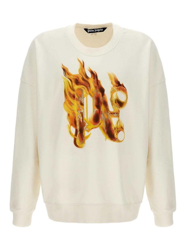 Palm Angels: Sweatshirts und Pullover - Sweatshirt - Weiß