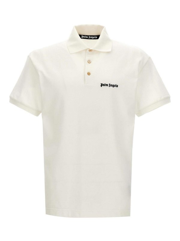 Palm Angels: Poloshirts - Poloshirt - Weiß