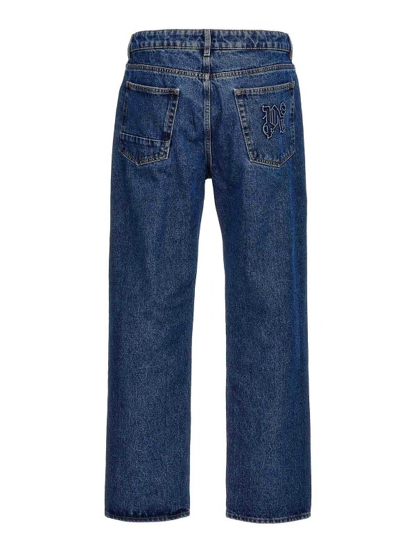Palm Angels: straight leg jeans online - Monogram Jeans