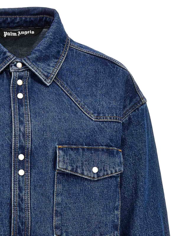 The Best Shops Palm Angels: denim jacket - Monogram Jacket