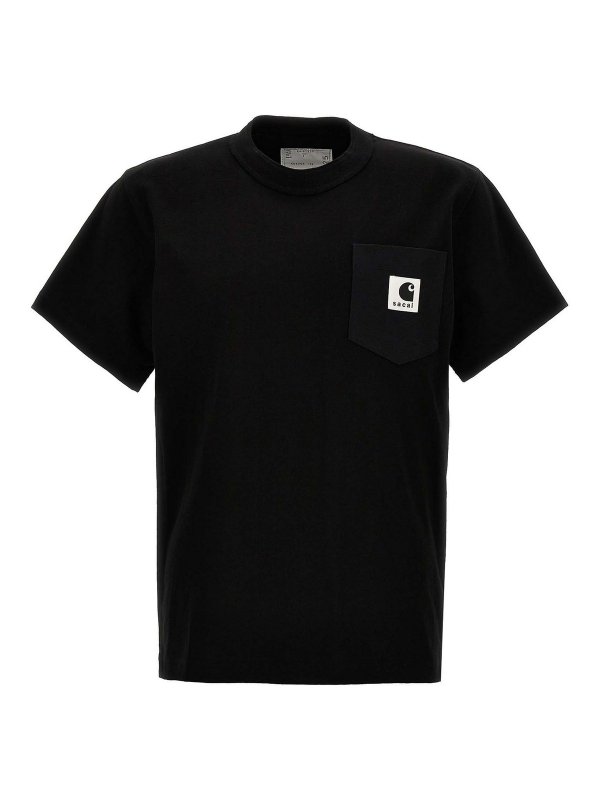 Sacai: T-shirts - T-Shirt - Schwarz