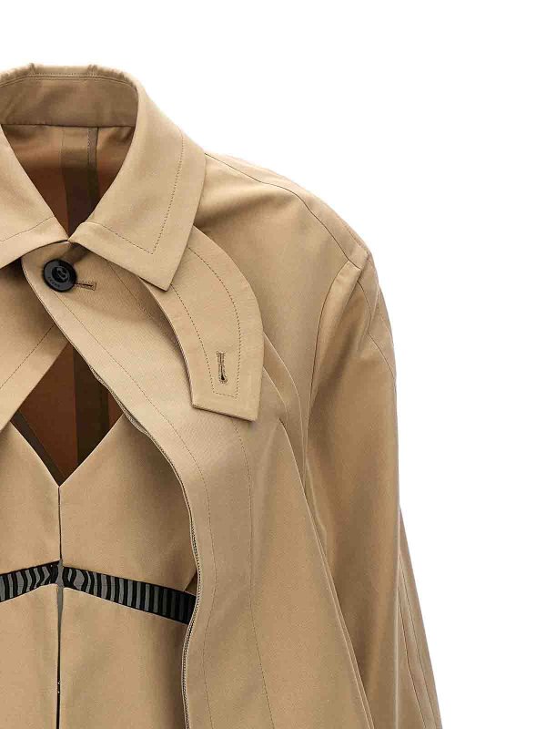The Best Shops Sacai: Trenchs - Trench-Coat - Beige