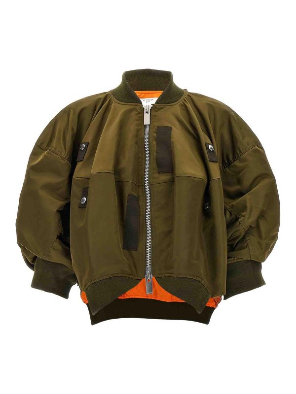 Sacai: ボンバージャケット - ボンバージャケット - 緑