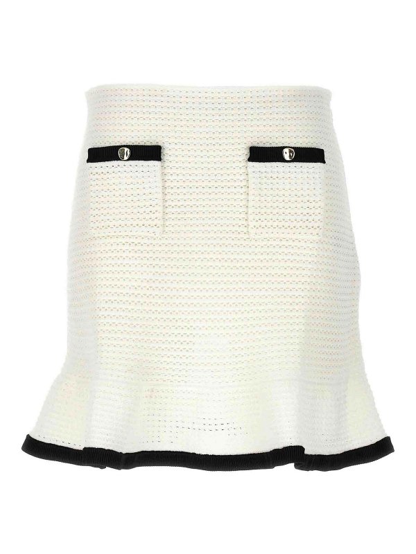 Self Portrait: ニーレングススカート＆ミディ丈 - 膝丈/ミディスカート - 白