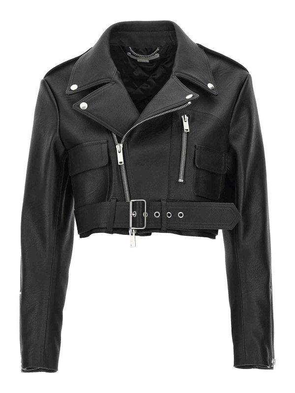 ADIDAS BY STELLA MCCARTNEY: Vestes en cuir - Blouson En Cuir - Noir