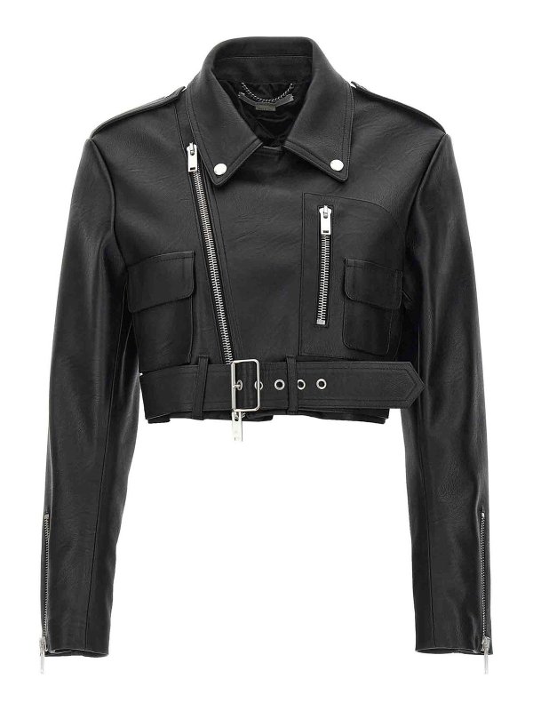 ADIDAS BY STELLA MCCARTNEY: Vestes en cuir online - Blouson En Cuir - Noir