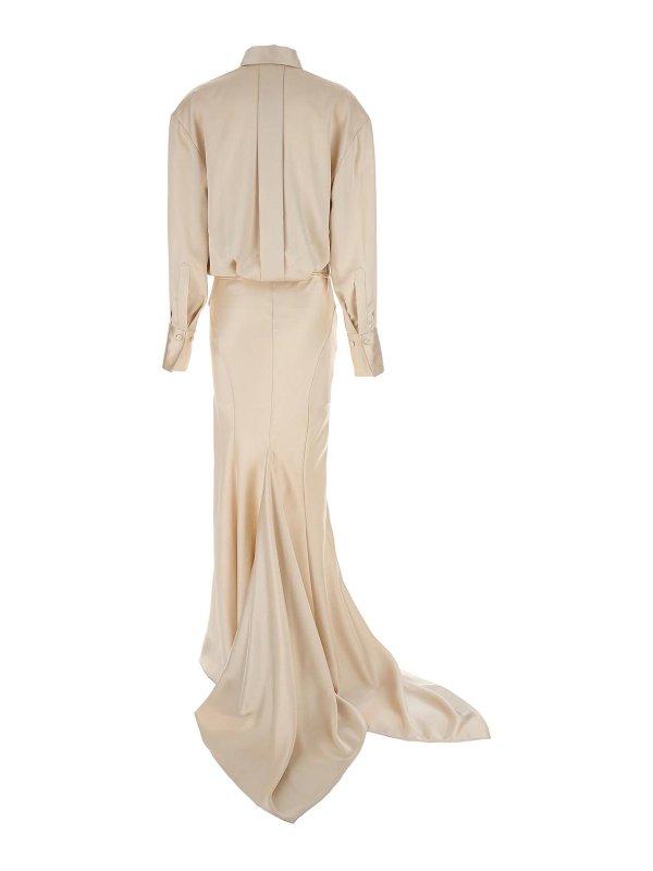 The Attico: evening dresses online - Long Satin Chemisier Dress