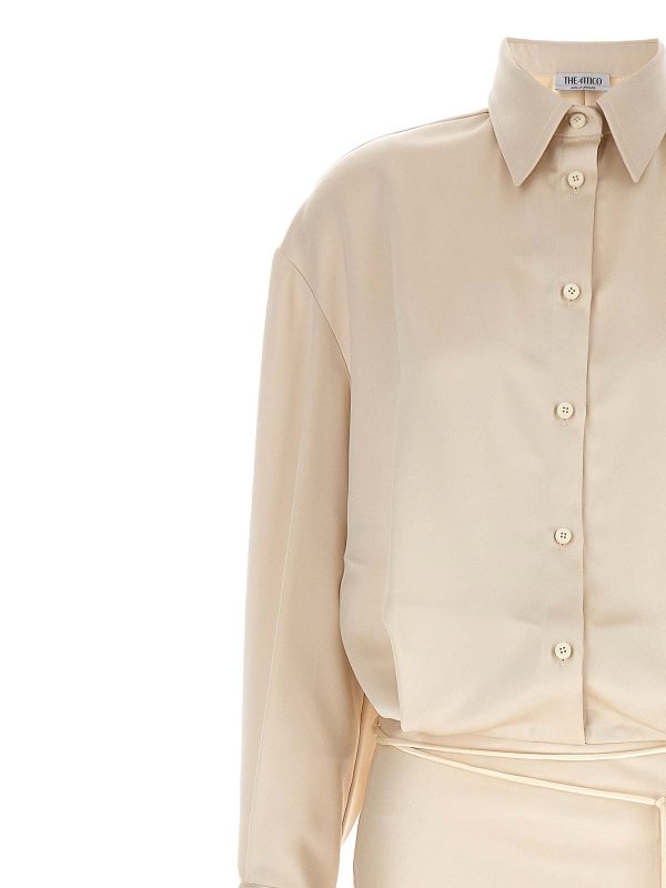 The Best Shops The Attico: evening dresses - Long Satin Chemisier Dress