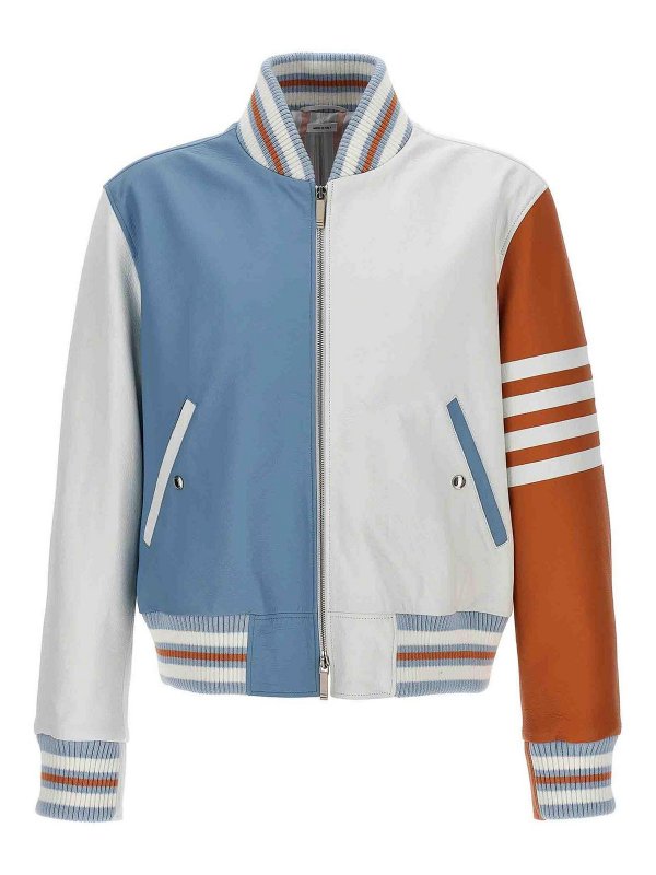 THOM BROWNE: bombers - Leather Bomber Jacket