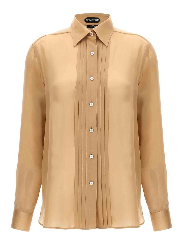 TOM FORD: shirts - Pleated Plastron Shirt