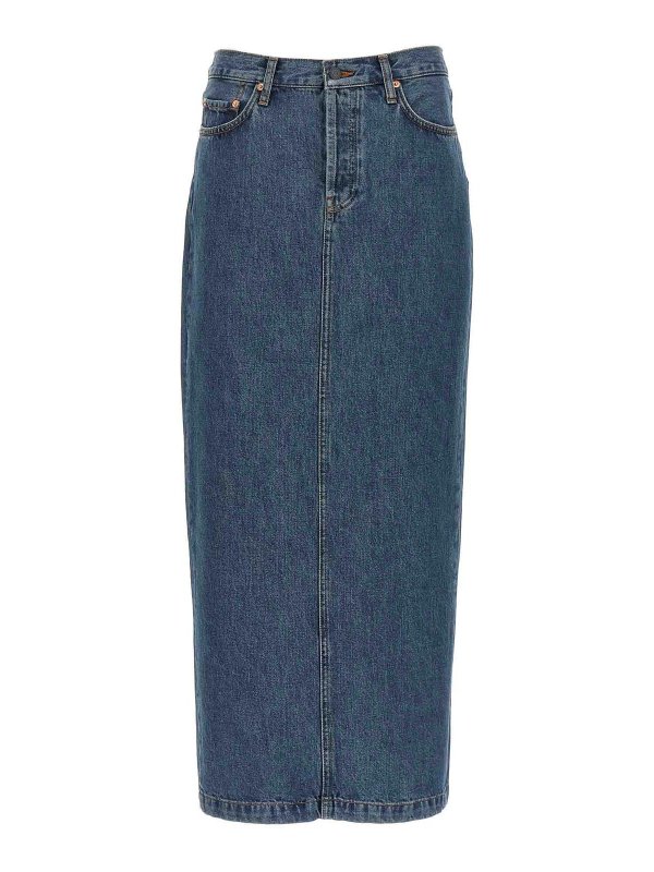 WARDROBE.NYC: ニーレングススカート＆ミディ丈 - 膝丈/ミディスカート - ブルー