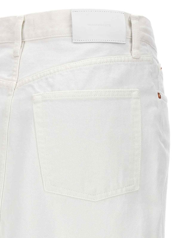 膝丈/ミディスカート - 白 shop online: WARDROBE.NYC