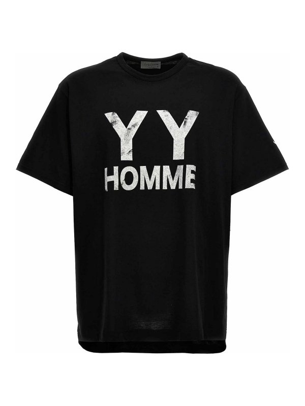 YOHJI YAMAMOTO: t-shirts - Logo Print T-Shirt