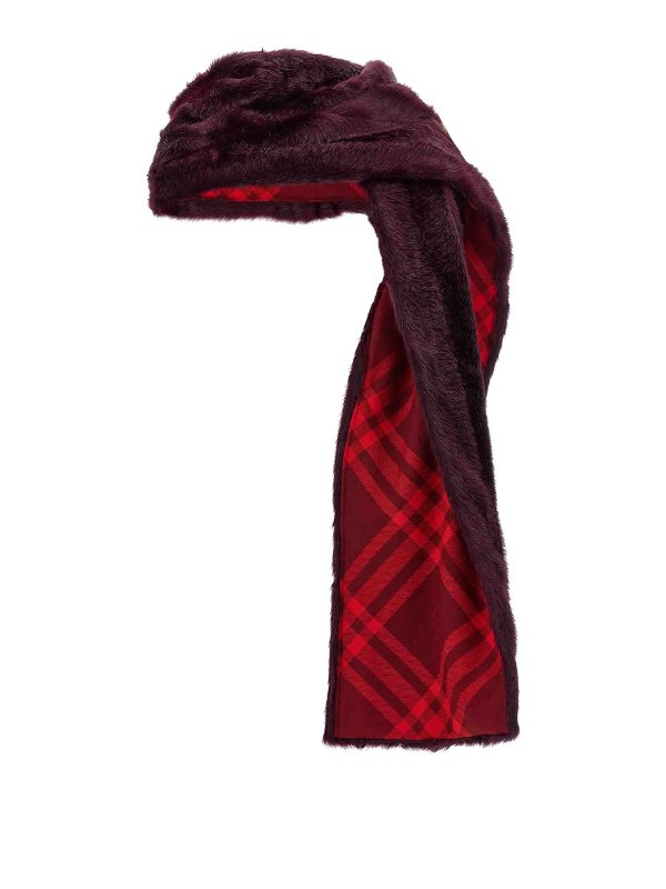 BURBERRY: scarves - Eco Fur Hooded Scarf