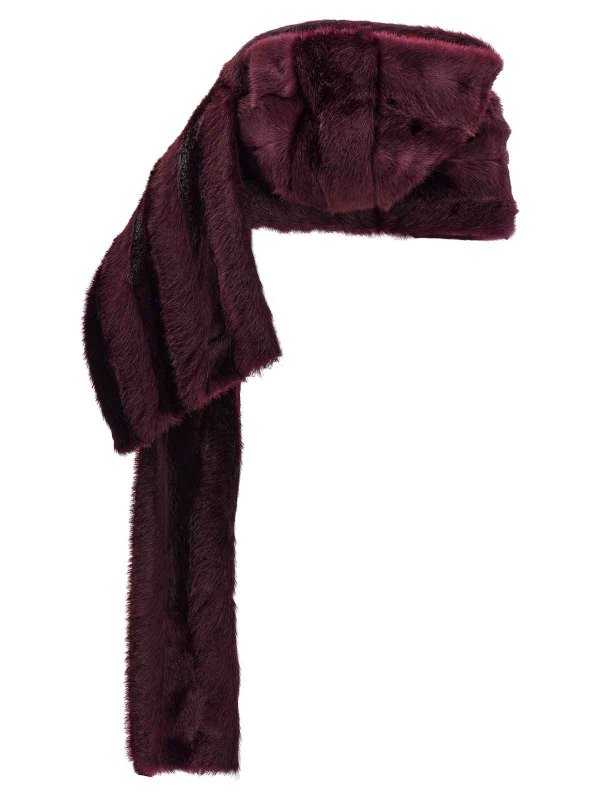BURBERRY: scarves online - Eco Fur Hooded Scarf