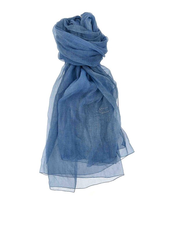 ERMANNO SCERVINO: Bufandas y pañuelos - Bufanda - Azul Claro