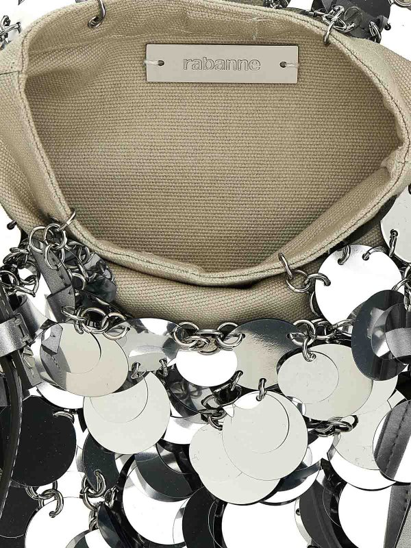 Silver Sparkle Discs Large Shoulder Bag shop online: PACO RABANNE