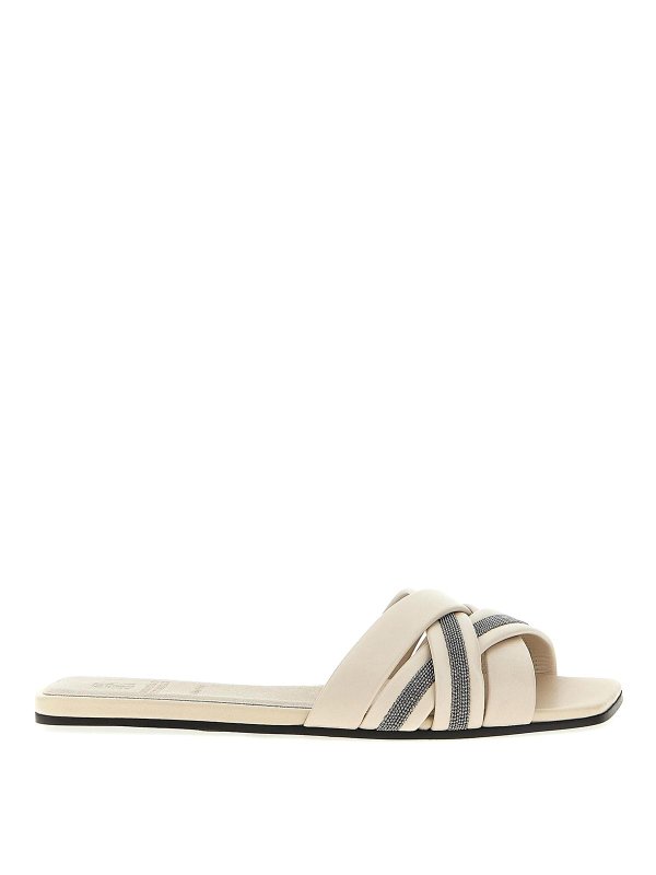 BRUNELLO CUCINELLI: sandals - Leather sandals