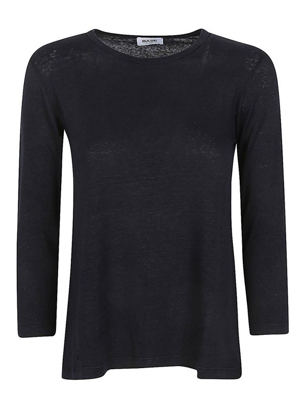 BASE: t-shirts - Linen Jersey Long Sleeve T-Shirt