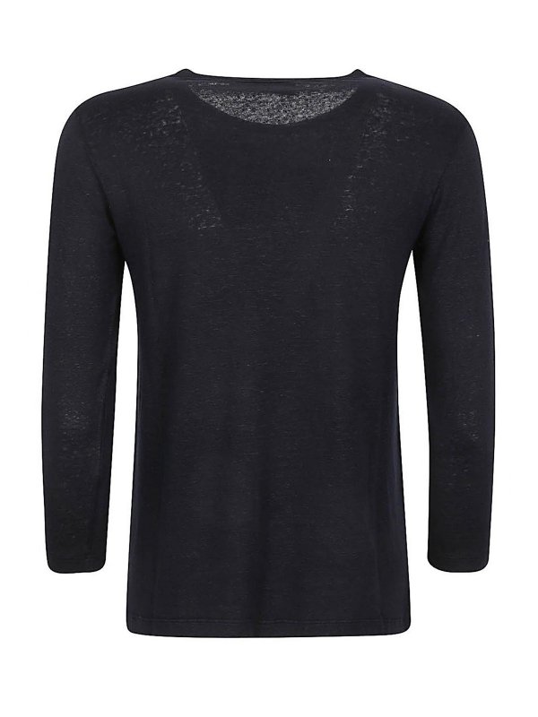 BASE: t-shirts online - Linen Jersey Long Sleeve T-Shirt