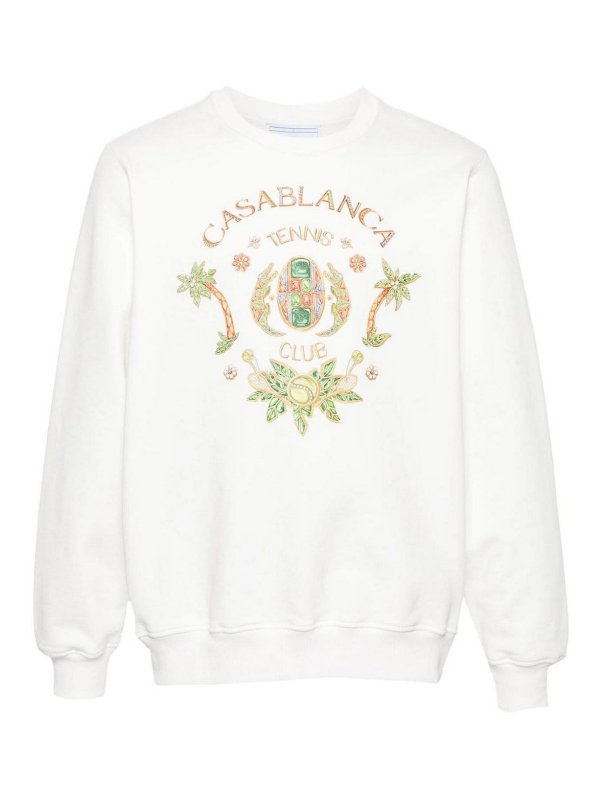 CASABLANCA: Sweatshirts & Sweaters - Logo Organic Cotton Sweatshirt