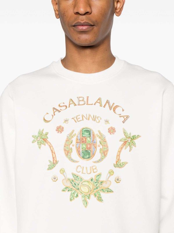 The Best Shops CASABLANCA: Sweatshirts & Sweaters - Logo Organic Cotton Sweatshirt