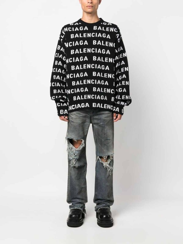 BALENCIAGA: クルーネック online - クルーネック - 黒