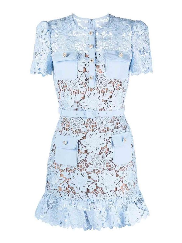 Self Portrait: ショートドレス - ショートドレス - ブルー