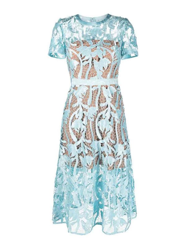 Self Portrait: knee length dresses - Lace Midi Dress