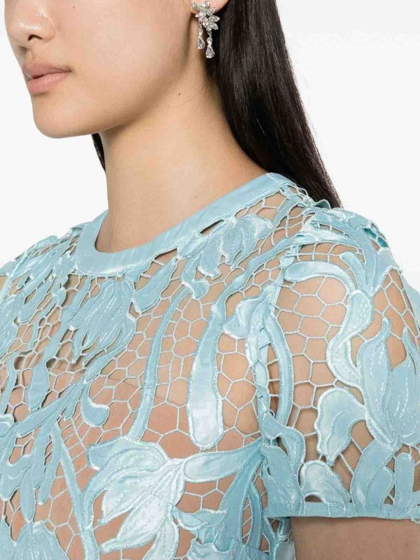 The Best Shops Self Portrait: knee length dresses - Lace Midi Dress