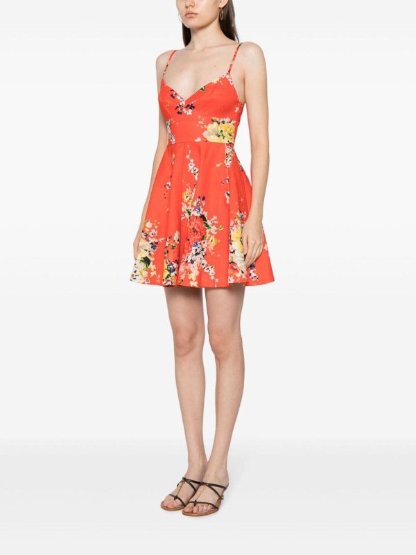 Mini abito con stampa floreale shop online: ZIMMERMANN