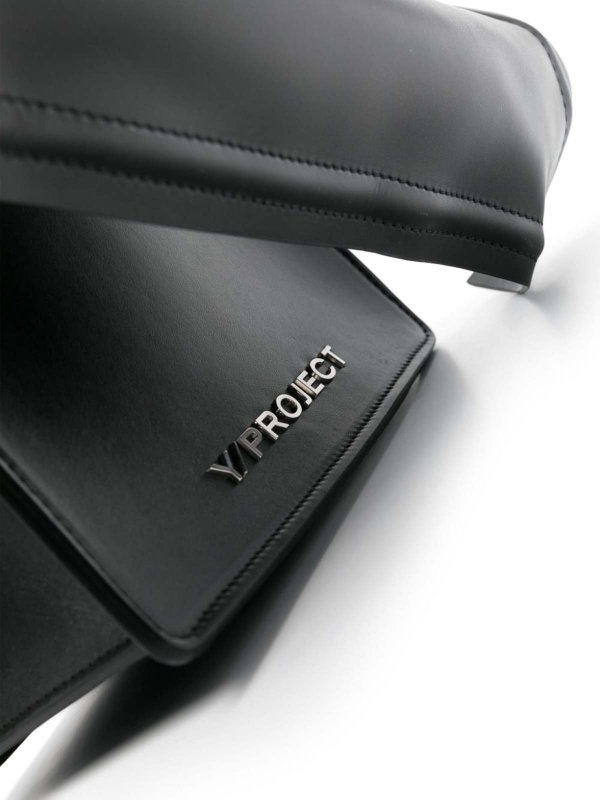 Y/PROJECT: totes bags online - Wire Leather Handbag