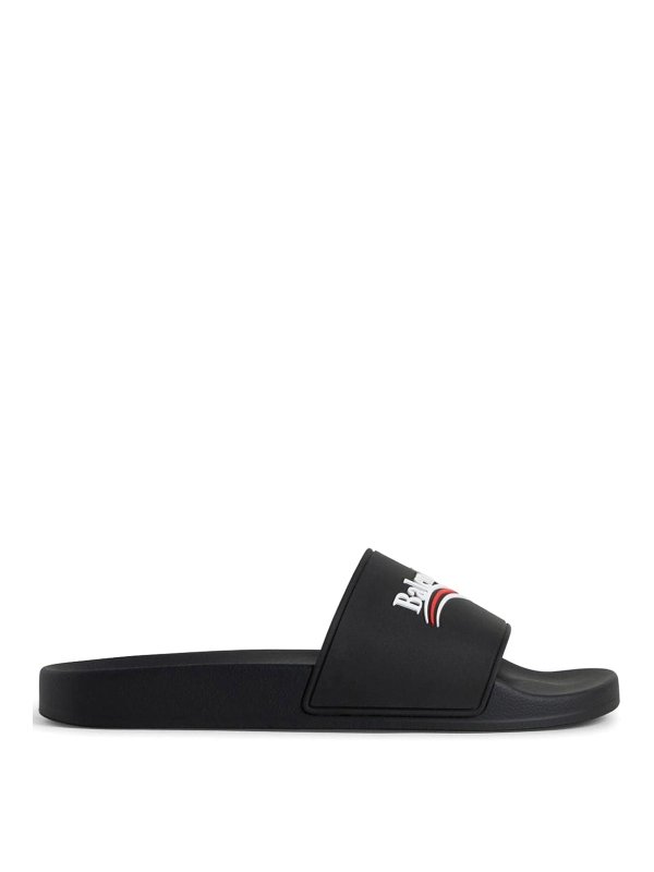 BALENCIAGA: flip flops - Logo sliders