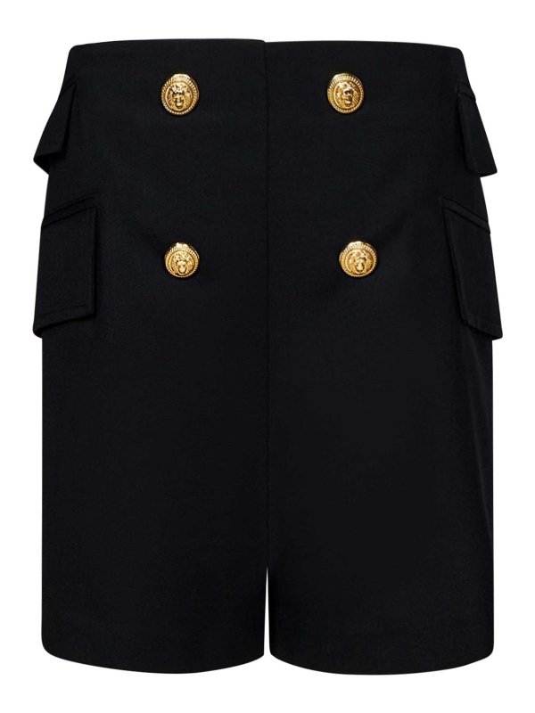 Balmain: トラウザーショーツ - ショートパンツ - 黒