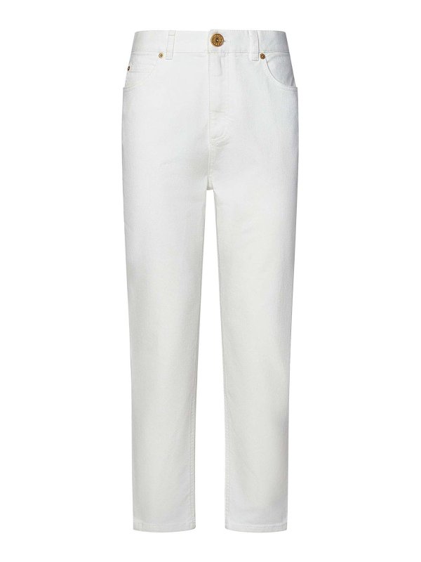 Balmain: bootcut jeans - High-Waisted Cropped Jeans